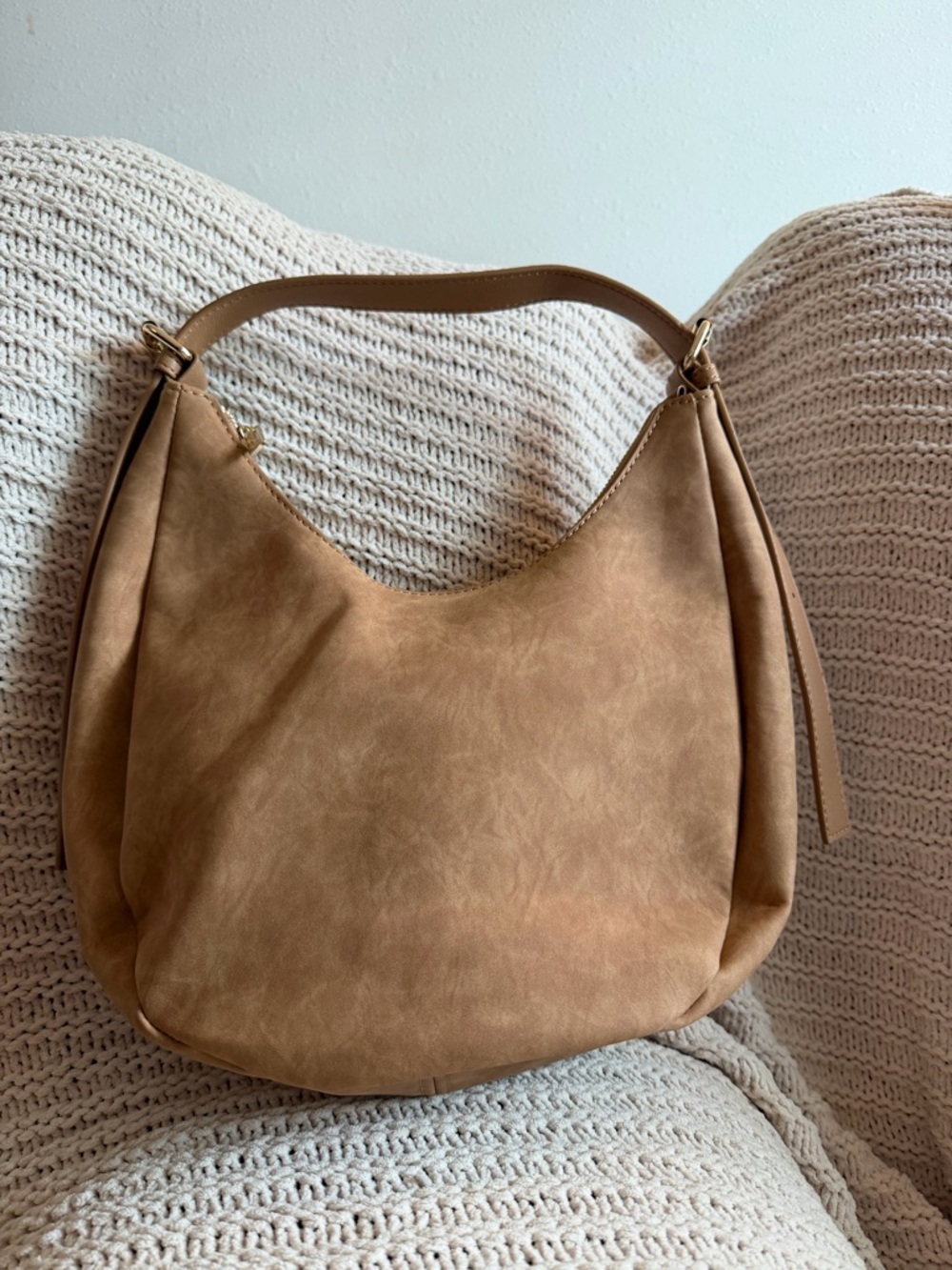 4th & Reckless Tan Slouchy Hobo Shoulder Bag Vegan Leather NWOT
